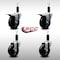 Service Caster 4'' SS Soft Rubber Swivel 1-1/8'' Expanding Stem Caster Set 2 Total Lock Brakes, 4PK SCC-SSEXTTL20S414-SRS-2-S-2-118 - alternate 3